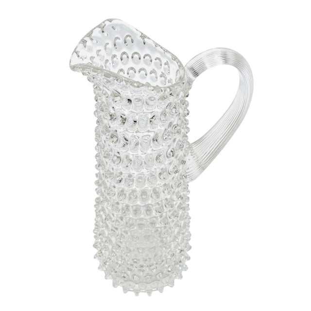 Mid-Century Modern Mid-Century Modern Clear Hobnail Glass Pitcher For Sale - Image 3 of 7