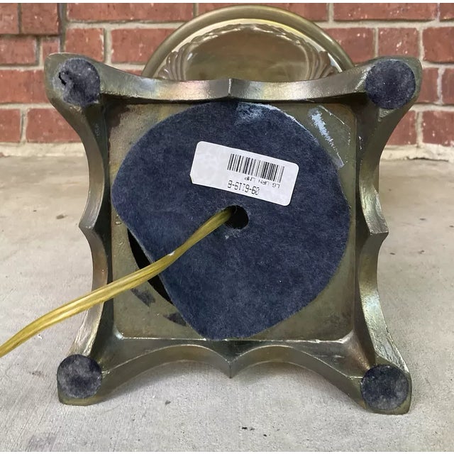1970s Neoclassical-Style Brass Table Lamp Trophy Urn Shape, Bouquet Leafs For Sale - Image 9 of 10