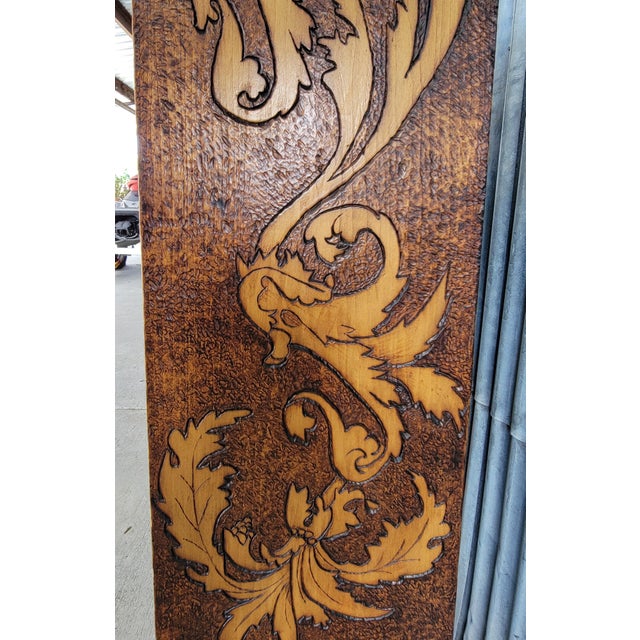 Pyrography Bookshelf Early 1900's | Chairish