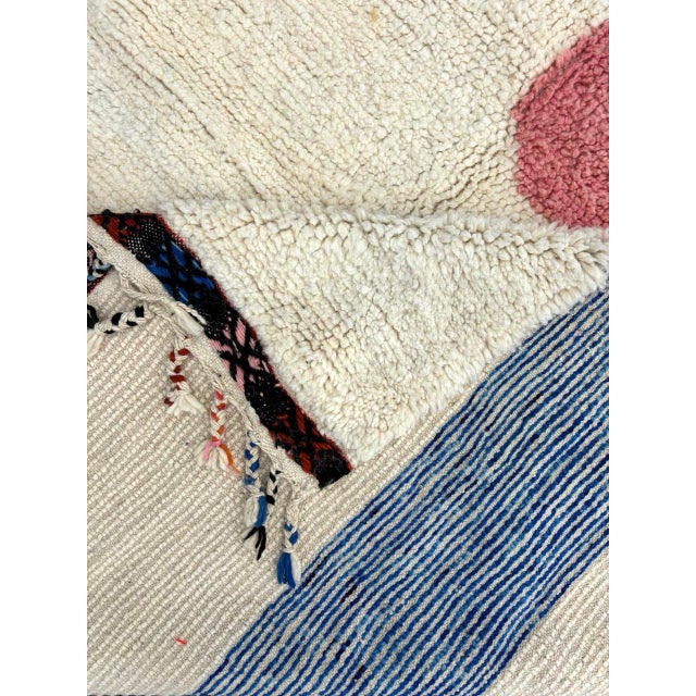 Art Deco Hand-Knotted Modern Abstract Moroccan Berber Wool Rug For Sale - Image 3 of 9