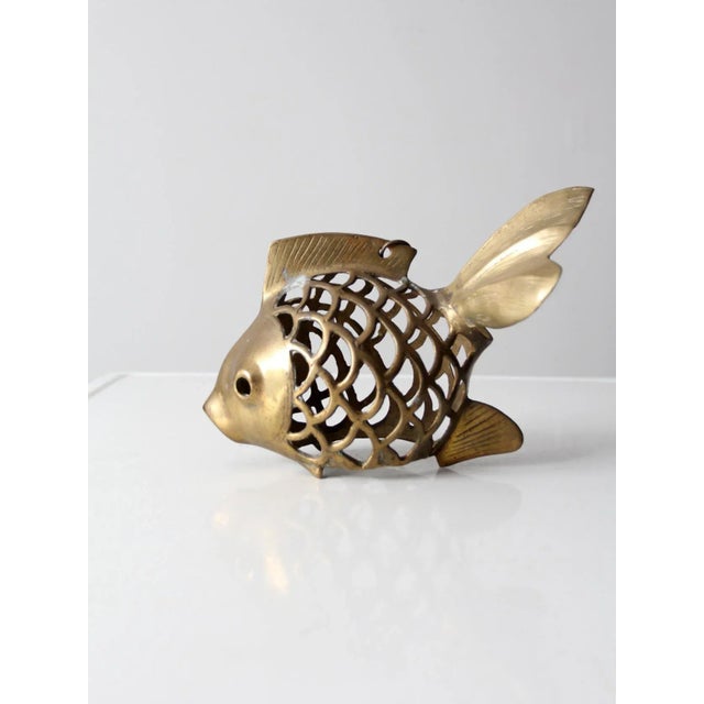 Mid-Century Brass Fish Figurine For Sale - Image 10 of 10