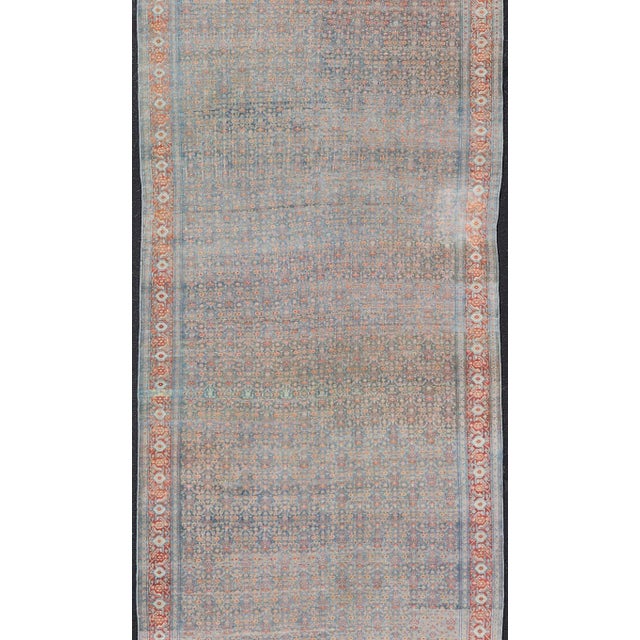 Tribal Hand-Knotted Antique Persian Long Gallery Senneh in Wool With All-Over Design For Sale - Image 3 of 16