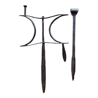 Antique 19th Century English Victorian Wrought Iron Garden Flower Bed Edging Tool For Sale