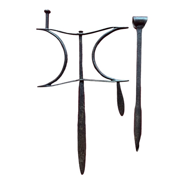 Antique 19th Century English Victorian Wrought Iron Garden Flower Bed Edging Tool For Sale