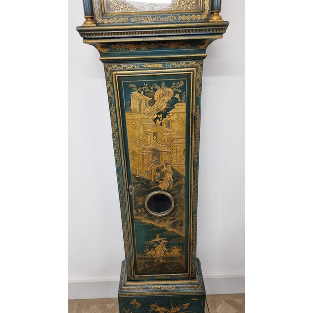 Gilt-Lacquer Longcase Clock by William Kipling, London, 1720 For Sale - Image 13 of 18