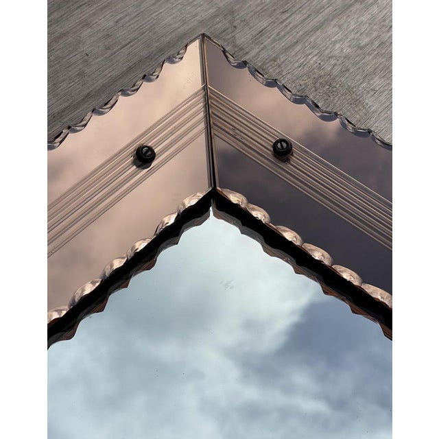 Art Deco Rose Coloured Glass Venetian Mirror, 1930s For Sale - Image 4 of 18