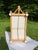 Single rectangular bamboo framed lantern with fabric sides.