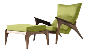 Modern Medellin Mid-Century Style Lounge Chair and Ottoman - 2 Pieces