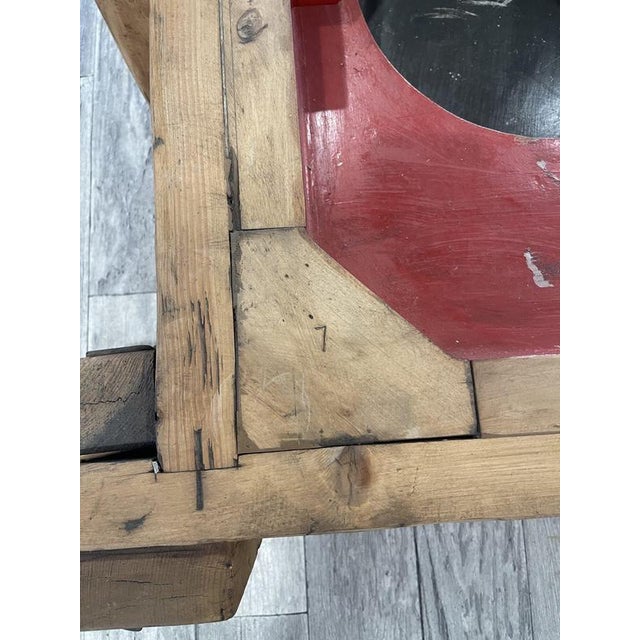 Vintage Industrial Coffee Table in Wooden Molds from Locomotive Factory, 1950s For Sale - Image 12 of 18