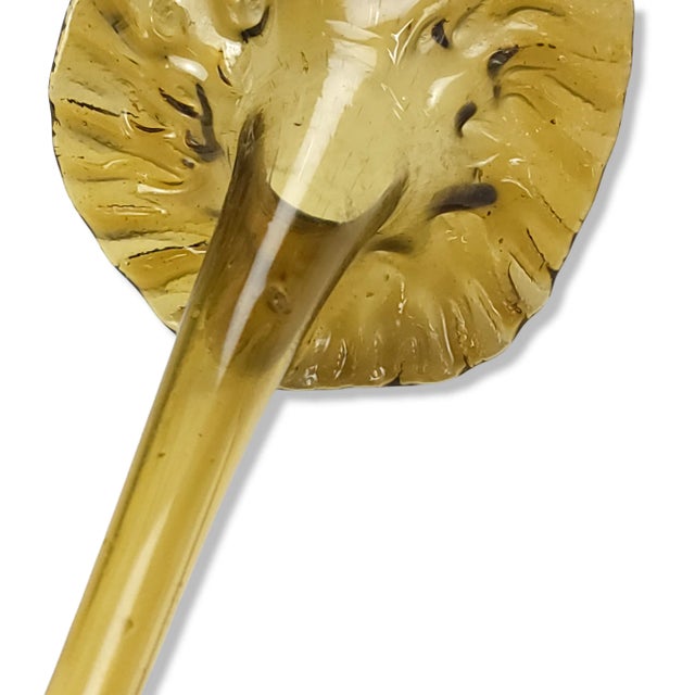 Antique C. 1900 Amber Glass Trumpet Flower Figurine Vase Epergne For Sale - Image 10 of 12