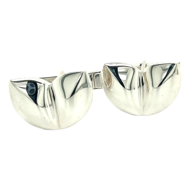 1990s Tiffany & Co Estate Cufflinks Sterling Silver, 2 Pieces For Sale
