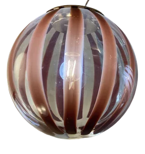 Transparent Brown Sphere Pendant in Murano Glass from Simoeng
