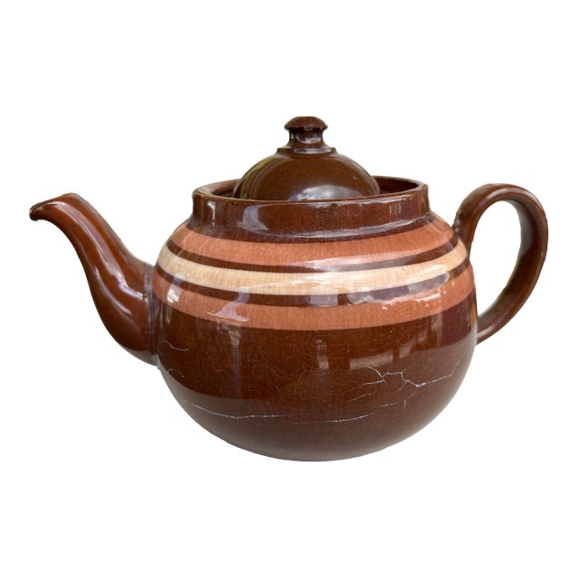 1940s Alcock Lindley Bloore Brown Betty Teapot For Sale
