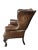 Coffee Antique English Leather Chesterfield Wingback Chair For Sale - Image 8 of 12
