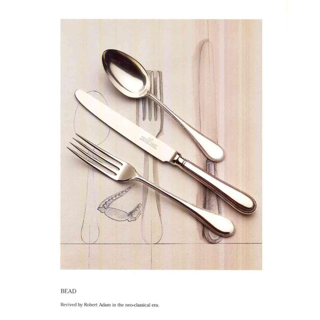Silver Vintage /New Sheffield Finest Bead Pattern Flatware Set for 10- 52 Pieces For Sale - Image 8 of 13