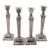 (4 Pcs) Pottery Barn Silver Plated Candlesticks For Sale