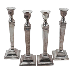 (4 Pcs) Pottery Barn Silver Plated Candlesticks