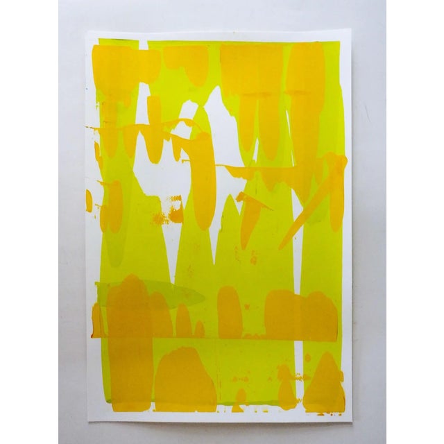 Contemporary pop art serigraph print by David Grinnell (21st century) Texas. Lime green and dark yellow. Unsigned, from...