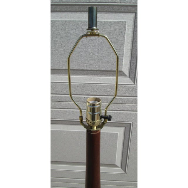 Danish Modern Teak Floor Lamp Table Teardrop Base For Sale - Image 9 of 9