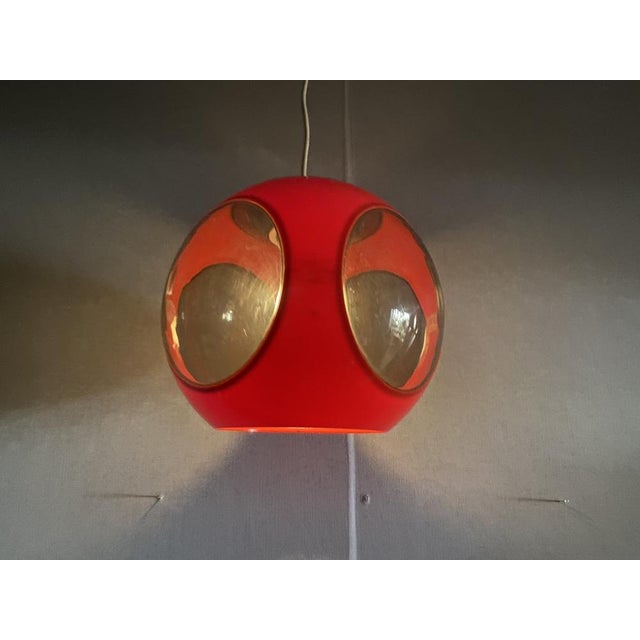 Vintage Colani Ufo Ceiling Lamp in Red Plastic from Massive, 1970s For Sale - Image 17 of 18