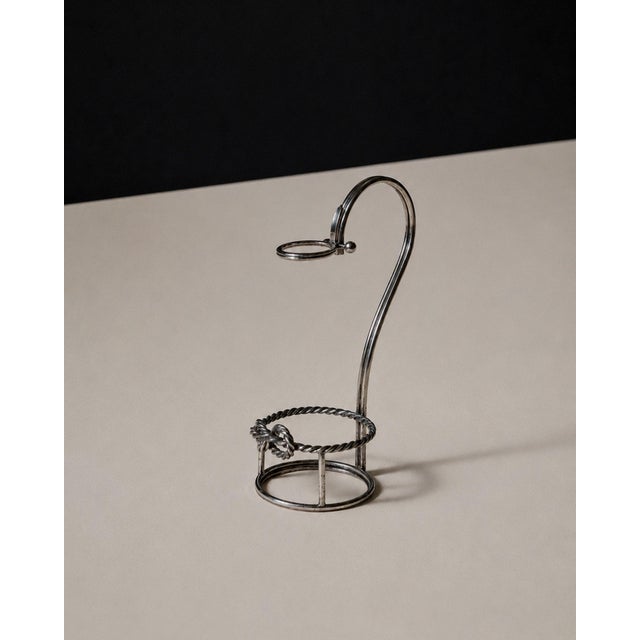 Vintage Italian Silver Plated Wine Bottle Holder by Serra Roma, 1930s For Sale - Image 14 of 14