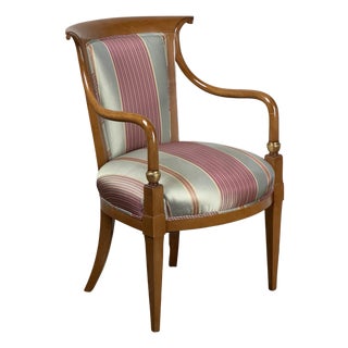 William Switzer French Empire Style Beechwood Armchair For Sale