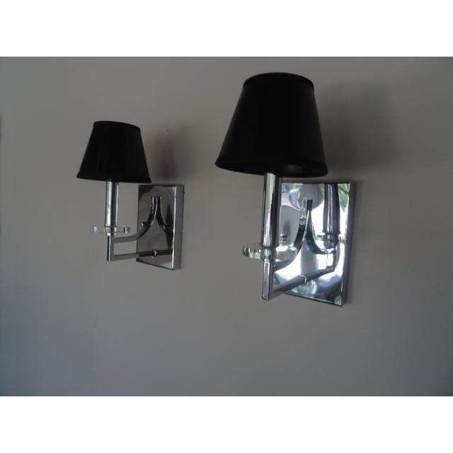 Metal Modern Chrome + Glass Wall Sconce For Sale - Image 7 of 7