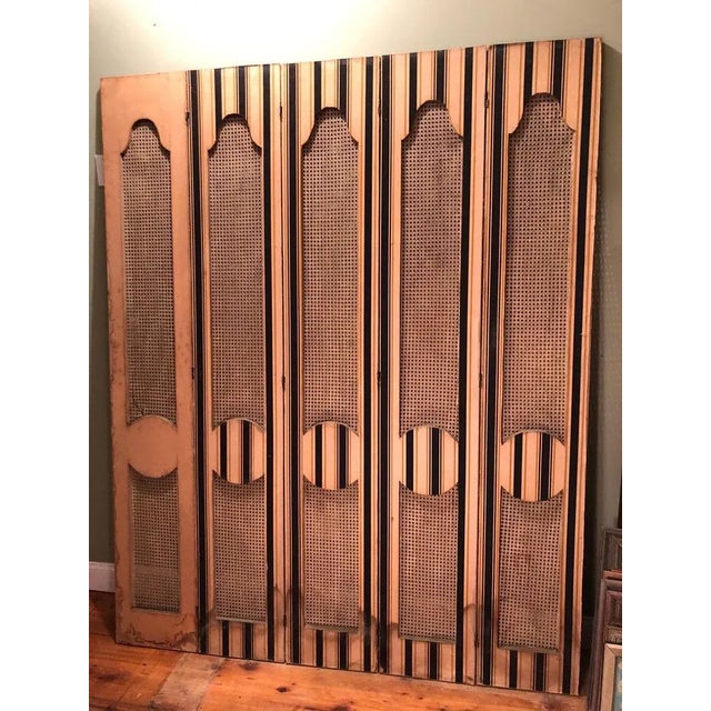 1950s French Five-Paneled Gilt Folding Screen For Sale - Image 9 of 13
