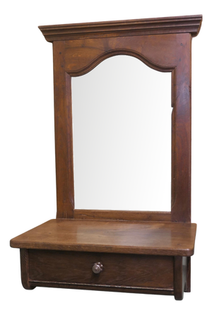 Arts and Crafts Wall Hanging Cloakroom Mirror in Chestnut, 1930