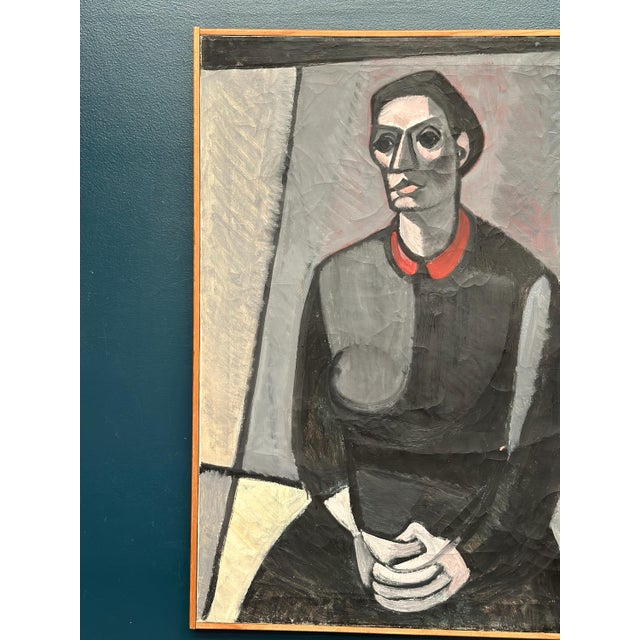 Mid-Century Modern Axel Ekelund, Portrait of Mrs. S, 1950s, Oil on Canvas, Framed For Sale - Image 3 of 18