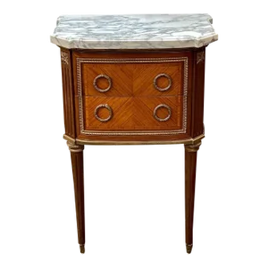 19th Century French Louis XVI Style Mahogany and Bronze Side Table