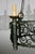 Filigreed Green With Gold French Iron Chandelier For Sale - Image 4 of 11