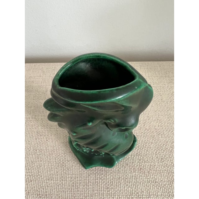 Coastal Vintage Green Porcelain Seahorse Vase For Sale - Image 3 of 9