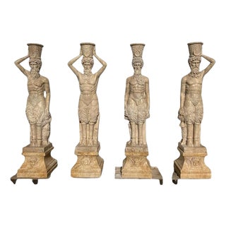 Travertine Marble Garden Sculptures Fauns, Italy, 1970s For Sale
