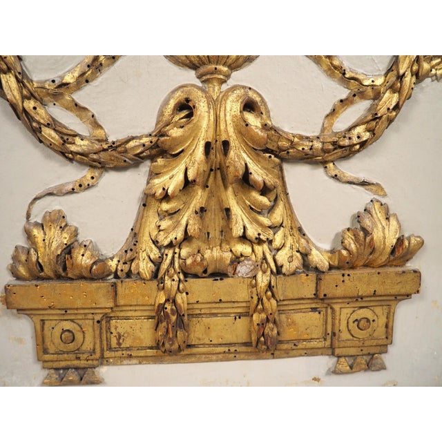 French Small and Delicately Carved and Lacquered Giltwood Panel From France, 19th C. For Sale - Image 3 of 14