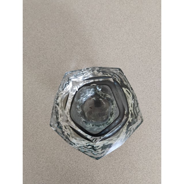 1980s 1980s Murano Style Art Glass Sommerso Madruzzato Textured Bowl For Sale - Image 5 of 7