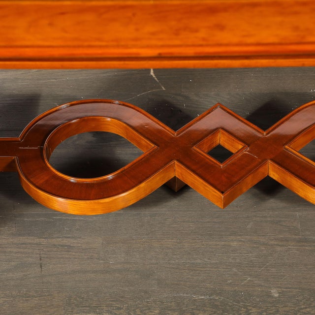 Art Deco Directoire Style Book-Matched Walnut Dining Table From l'Art De Vivre For Sale In New York - Image 6 of 18
