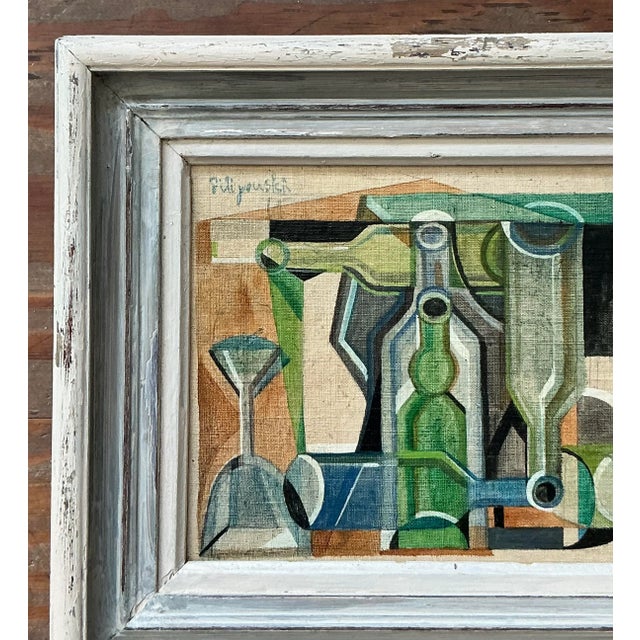 Vintage Boho Original Abstract Oil on Canvas For Sale - Image 4 of 11