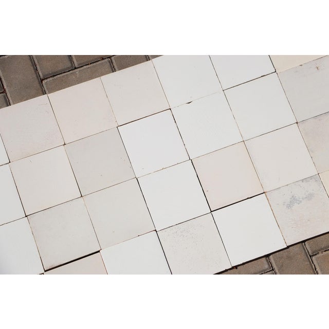 1900s Portuguese Large Antique White & Cream Tiles Set of 32 For Sale - Image 17 of 18