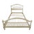 Ethan Allen French Country Wheatback Queen Bedframe in Antique White For Sale