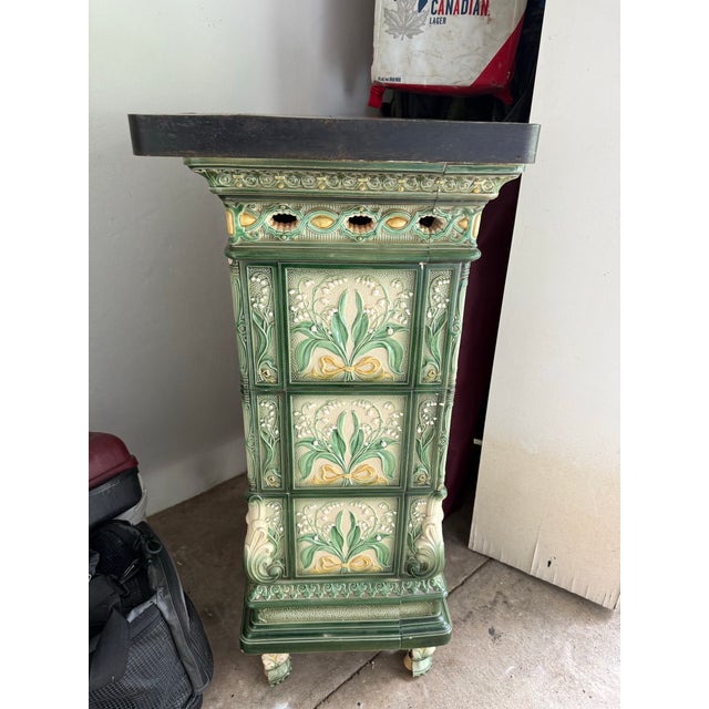 Antique Majolica Tile Parlor Stove For Sale - Image 4 of 4