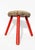 Red Mid-Century Modern Oval Tripod Ottoman in Kilim Brocade Fabric, 1960s For Sale - Image 8 of 10