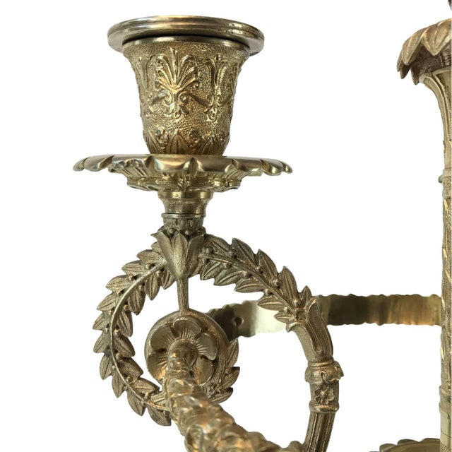 Empire Gilded Bronze Candelabra, Set of 2 For Sale - Image 9 of 12