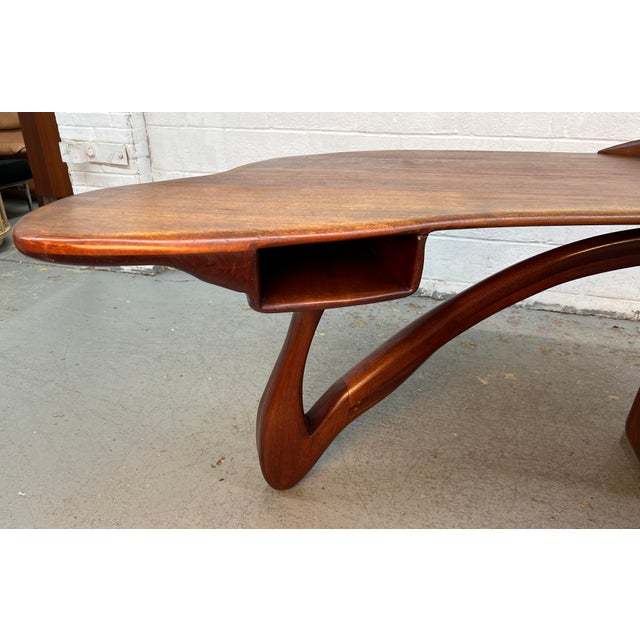 Rare Brazilian Mid-Century Sculptural Executive Desk With Tambour Pedestal For Sale - Image 14 of 16