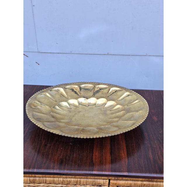 Gold Hand-Embossed Oval Tray, Italy, 1960s For Sale - Image 8 of 8