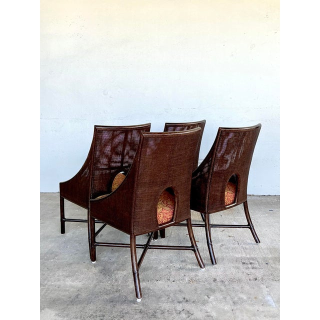Vintage Barbara Barry for McGuire Tobacco Cane Dining Chairs - Set Of. 4 For Sale - Image 11 of 12