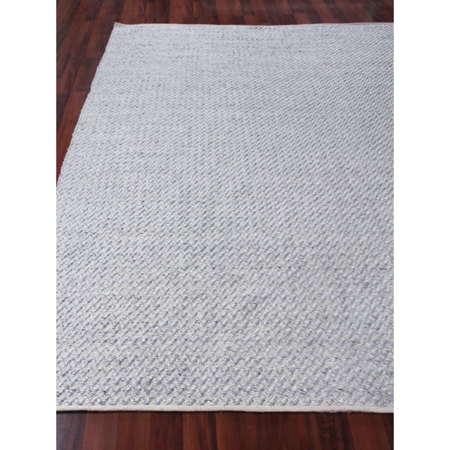 Witten Flatweave Polyester/Cotton Light Gray Rug-10'x14" For Sale - Image 4 of 9