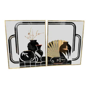 1980’s Post Modern Deco Mirror Wall Art - Set of 2