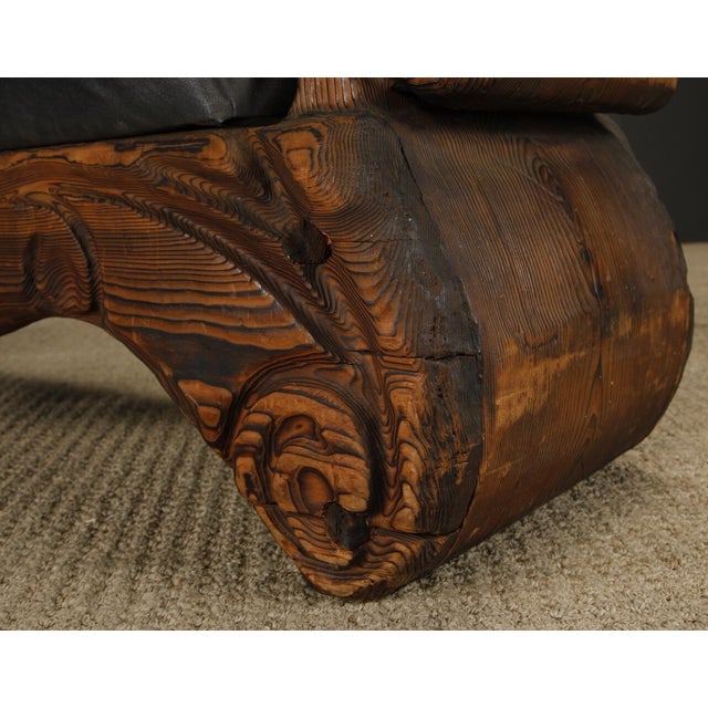 Vintage Mid-Century Tiki Polynesian Carved Wood Bench by Witco, 1960s For Sale - Image 16 of 17