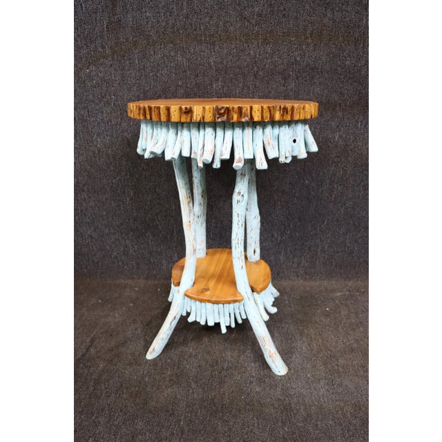 Wood Mid Century Adirondack Accent Table For Sale - Image 7 of 7